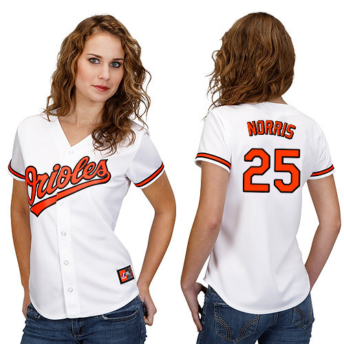 Bud Norris #25 mlb Jersey-Baltimore Orioles Women's Authentic Home White Cool Base Baseball Jersey